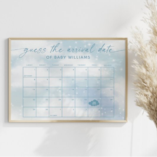 Ratet mal den Anreisedatum Kalender Cloud 9 Blue Poster