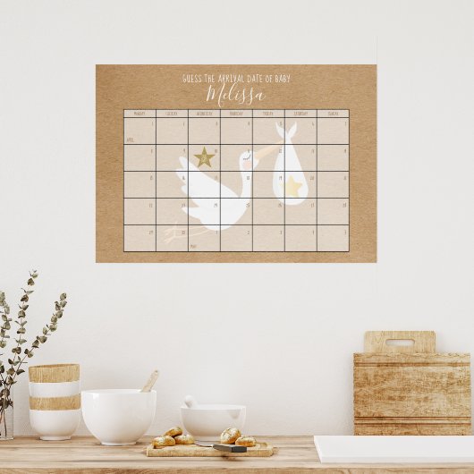 Ratet mal, wann das Baby Shower Game am richtigen Poster (Küche)