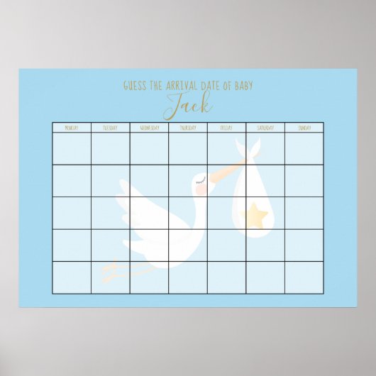 Ratet mal, wann der Blue Special Delivery Stork ko Poster (Vorne)