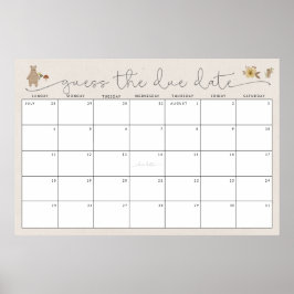 Ratet mal, wann die Boho Woodland Babydusche fälli Poster