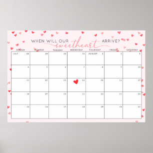 Ratet mal, wann die Kleine Sweetheart Baby Dusche Poster