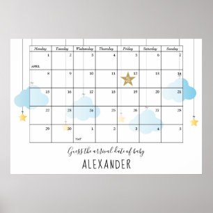 Ratet mal, wann Wolken das Baby Shower Game ersche Poster