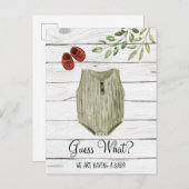 Ratet mal was Boho Baby Cloud| Baby Ankündigungspostkarte (Vorne/Hinten)