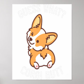 Ratet mal, was Corgi Hintern Funny Corgi Dog Gesch Poster