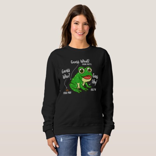 Ratet mal, was Frosch Hintern für Mädchen und Jung Sweatshirt (Vorne ganz)