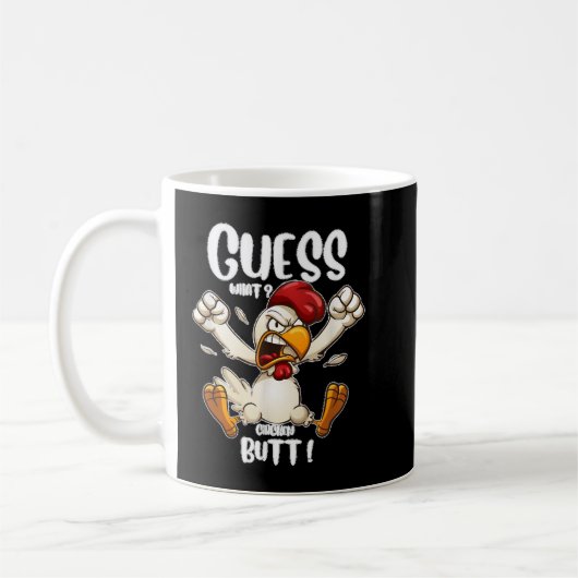 Ratet mal, was für ein Chicken Funny Joking Hühnch Kaffeetasse (Links)