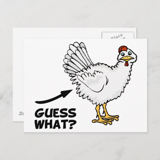 Ratet mal, was für ein Hühnchen-Hintern Postkarte (Vorne/Hinten)