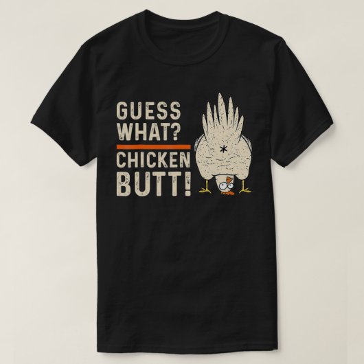 Ratet mal, was Hühnchen Hintern Funny Chicken T-Shirt (Design vorne)