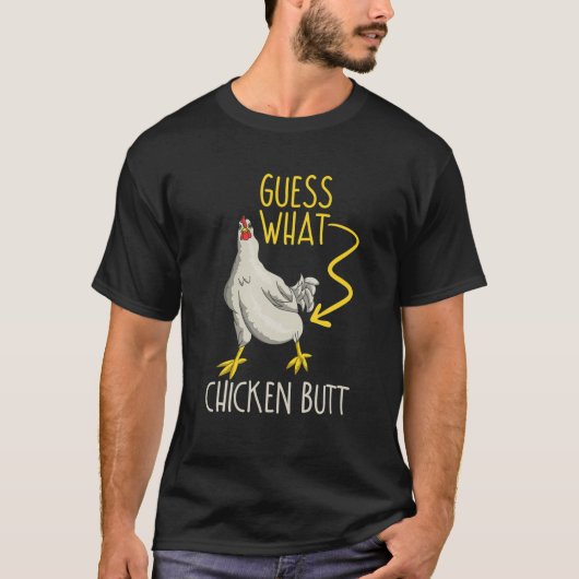Ratet mal, was Hühnchen Hintern Funny Farm Animal  T-Shirt (Vorderseite)