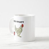 Ratet mal, was Hühnchen Hintern Funny Mug Kaffeetasse (Vorderseite Links)