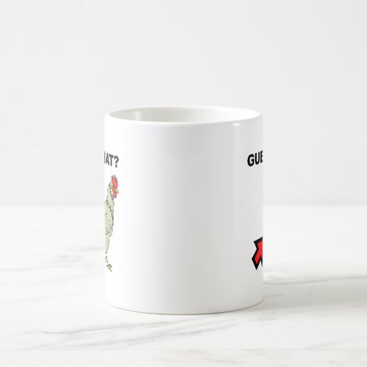 Ratet mal, was Hühnchen Hintern Funny Mug Kaffeetasse (Mittel)