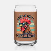 Ratet mal, was Hühnchen Hintern Funny Retro Rooste Dosenglas (Vorderseite)
