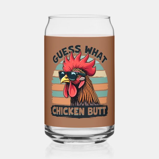 Ratet mal, was Hühnchen Hintern Funny Retro Rooste Dosenglas (Rückseite)