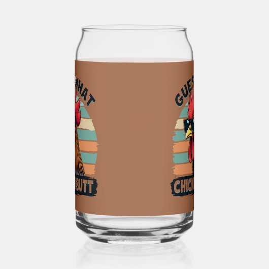 Ratet mal, was Hühnchen Hintern Funny Retro Rooste Dosenglas (Rechts)