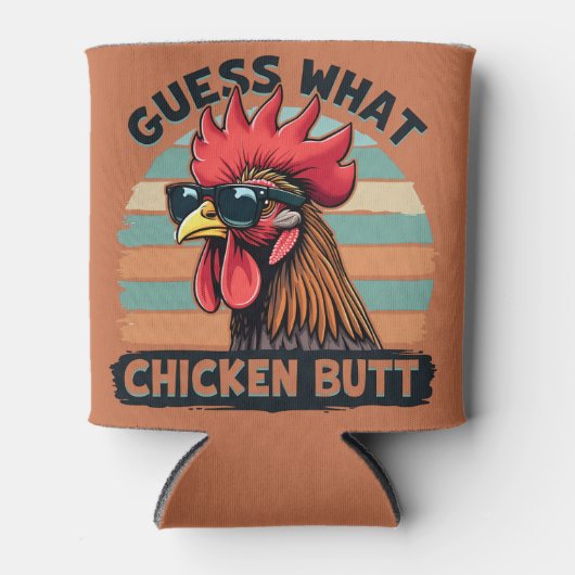 Ratet mal, was Hühnchen Hintern Funny Retro Rooste Dosenkühler (Vorderseite)
