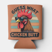 Ratet mal, was Hühnchen Hintern Funny Retro Rooste Dosenkühler (Rückseite)