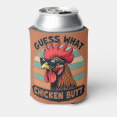 Ratet mal, was Hühnchen Hintern Funny Retro Rooste Dosenkühler (Kanne Rückseite)