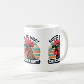 Ratet mal, was Hühnchen Hintern Funny Retro Rooste Kaffeetasse (VorderseiteRechts)