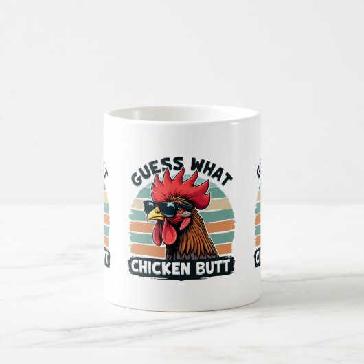 Ratet mal, was Hühnchen Hintern Funny Retro Rooste Kaffeetasse (Mittel)