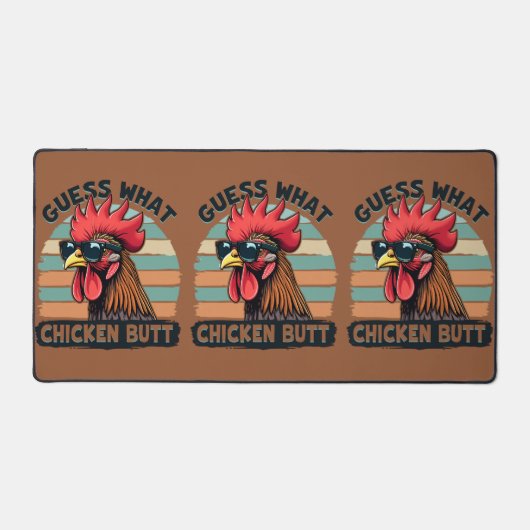 Ratet mal, was Hühnchen Hintern Funny Retro Rooste Schreibtischunterlage (Vorderseite)