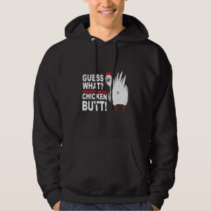 Ratet mal, was Hühnchen Hintern Sprichwort Spaß Hoodie