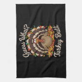 Ratet mal, was Türkei Hintern Funny Erntedank Geschirrtuch (Vertikal)