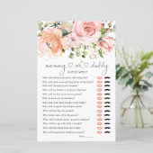 Ratet mal, wer Baby Dusche Spiel florale (Stehend Vorderseite)