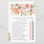 Ratet mal, wer Baby Dusche Spiel florale (Vorne/Hinten)