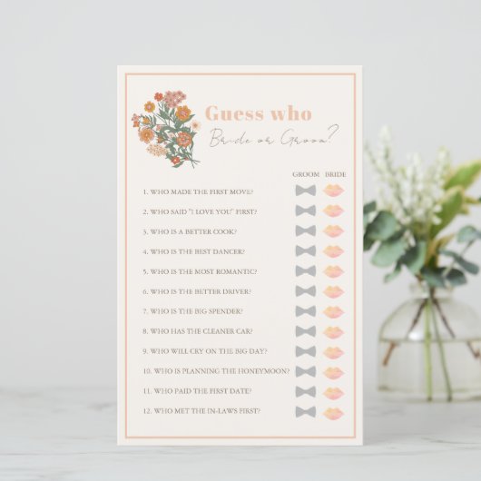 Ratet mal, wer das Brautparty "Blumen" oder "Groom (Stehend Vorderseite)