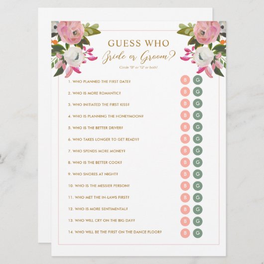 Ratet mal, wer das Brautparty überbrücken oder erm Einladung (Vorne/Hinten)