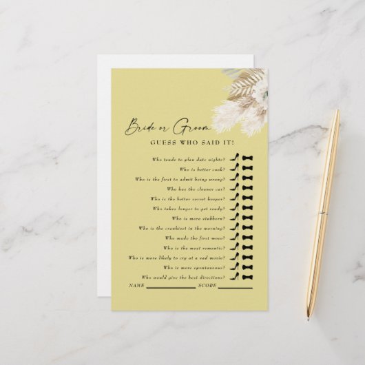 Ratet mal, wer das gesagt hat? Pampas Yellow Shows (Vorderseite/Rückseite Beispiel)