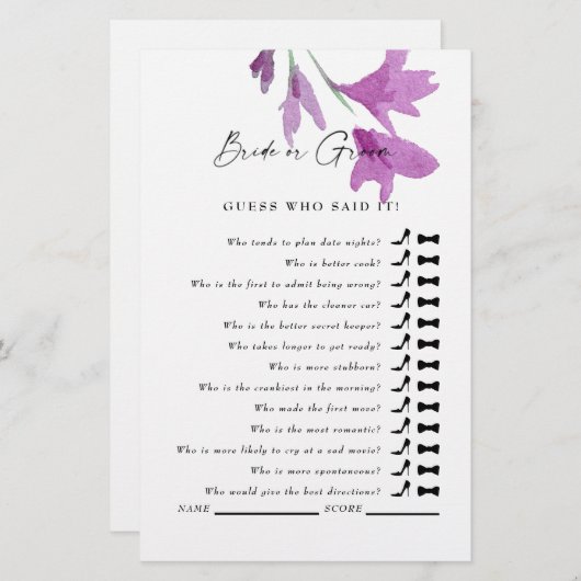 Ratet mal, wer das gesagt hat? Rosa Wildblume Brau (Vorne/Hinten)