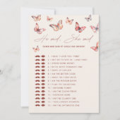 Ratet mal, wer es gesagt hat Boho Butterfly Brautp Einladung (Vorderseite)