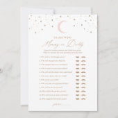 Ratet mal, wer Mama oder Daddy Moon Baby Shower Ga Einladung (Vorderseite)