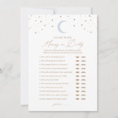 Ratet mal, wer Mama oder Daddy Moon Baby Shower Ga Einladung (Vorderseite)