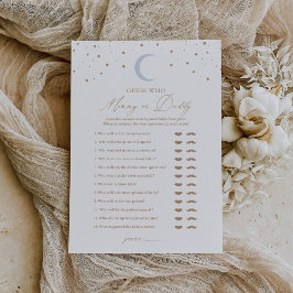Ratet mal, wer Mama oder Daddy Moon Baby Shower Ga Einladung