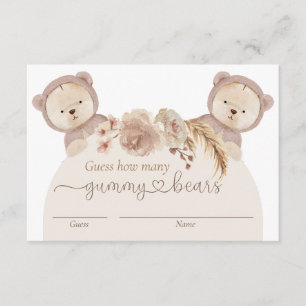 Ratet mal, wie viele Gummibären Zins-Game-Ticket Begleitkarte