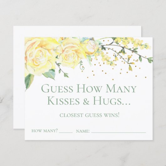 Ratet mal, wie viele Küsse und Hugs Gelbe Rosen (Vorne/Hinten)