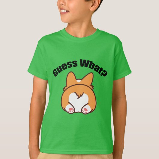 Ratet, was Corgi Hintern Spaß Kinder T-Shirt (Vorderseite)