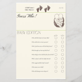 Ratet Wer - Baby Edition Game Card | Twin Baby Sho Flyer