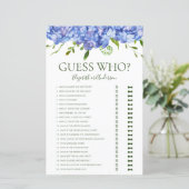 Ratet, wer Blue Hydrangeas (Stehend Vorderseite)