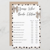 Ratet, wer Braut Edition Beige Brautparty Spiele (Vorne/Hinten)