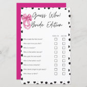 Ratet, wer Braut-Edition Pink-Brautparty-Spiele (Vorne/Hinten)