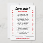 Ratet, wer Braut oder Groom Paare Duschspiel Karte (Vorderseite)