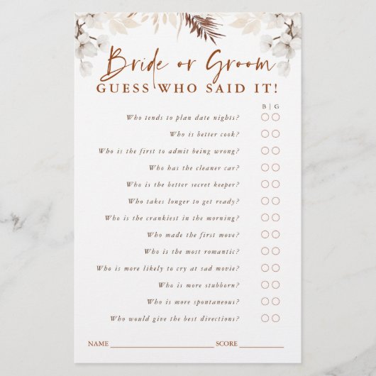 Ratet, wer Braut oder Groom - Terracotta Blumenspi (Vorderseite)