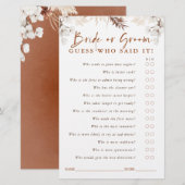 Ratet, wer Braut oder Groom - Terracotta Blumenspi (Vorne/Hinten)