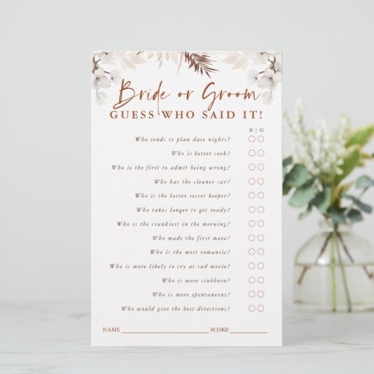 Ratet, wer Braut oder Groom - Terracotta Blumenspi (Stehend Vorderseite)