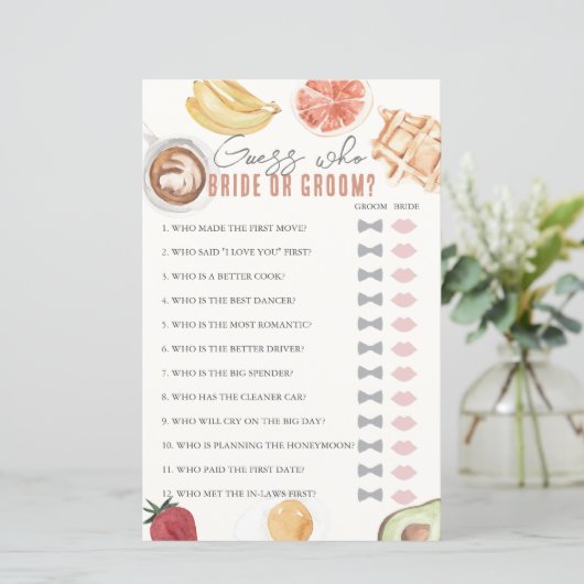 Ratet, wer Brautparty Brunch Game (Stehend Vorderseite)