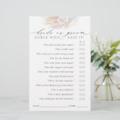 Ratet, wer Bridge oder Groom - Boho Game Card (Stehend Vorderseite)