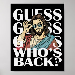 Ratet, wer Byck Jesus Ostern T-Shirt Religiöse Cat Poster